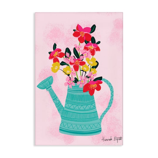 Stupell Industries Local Floral in Watering Can Canvas Wall Art